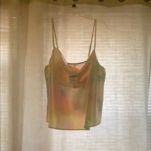 Cowl neck cotton candy tie dye cami